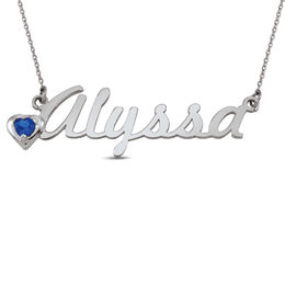 Birthstone Name Necklace (1 Stone and Name)
