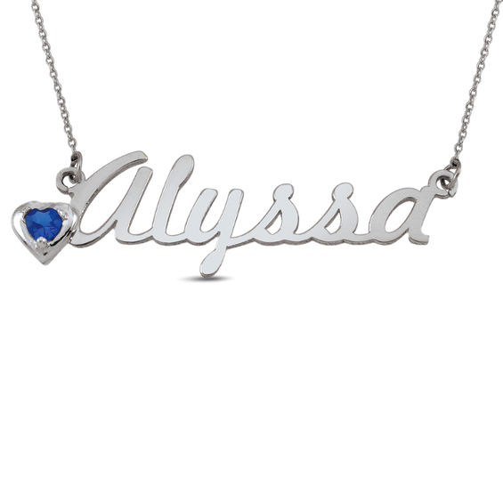 Birthstone Name Necklace 1 Stone And Name