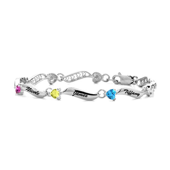 Mother's Engravable Birthstone Bracelet 