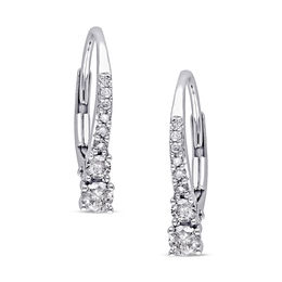 1/3 CT. T.W. Diamond Drop Earrings in 10K White Gold