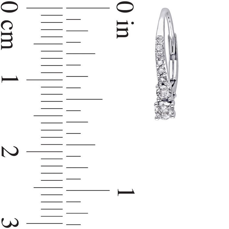 Main Image 2 of 1/3 CT. T.W. Diamond Drop Earrings in 10K White Gold