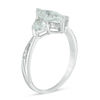 Thumbnail Image 1 of Marquise and Trillion-Cut Aquamarine Three Stone Ring in 10K White Gold