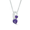 Thumbnail Image 0 of Heart-Shaped Amethyst and Diamond Accent Pendant in Sterling Silver