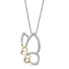 Thumbnail Image 0 of Open Hearts by Jane Seymour™ 1/15 CT. T.W. Diamond Butterfly Pendant in Sterling Silver and 10K Gold