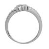 Thumbnail Image 2 of Open Hearts by Jane Seymour™ 1/10 CT. T.W. Diamond Three Stone Split Shank Ring in Sterling Silver