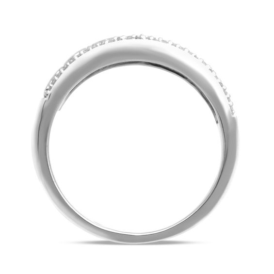Open Hearts by Jane Seymourâ¢ 1/10 CT. T.w. Diamond Band in Sterling Silver and 10K Gold
