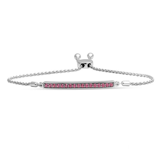 Open Hearts by Jane Seymourâ¢ Amethyst Bar Bolo Bracelet in Sterling Silver - 9.5"