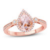 Thumbnail Image 1 of Pear-Shaped Morganite and 1/6 CT. T.W. Diamond Frame Ring in 10K Rose Gold