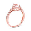 Thumbnail Image 2 of Pear-Shaped Morganite and 1/6 CT. T.W. Diamond Frame Ring in 10K Rose Gold