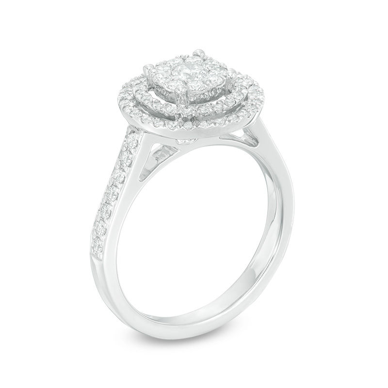 Main Image 2 of 3/4 CT. T.W. Diamond Triple Frame Ring in 10K White Gold