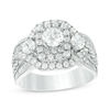 Thumbnail Image 1 of 2 CT. T.W. Diamond Past Preset Future® Cushion Frame Twist Engagement Ring in 14K White Gold