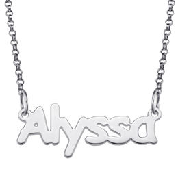 Child's Name Necklace in Sterling Silver (1 Line)