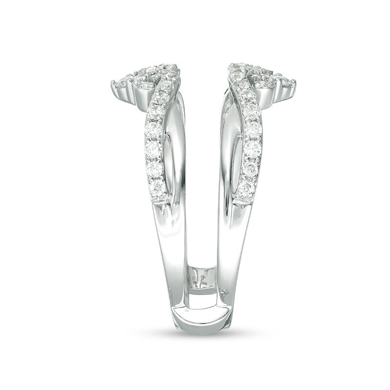 Main Image 4 of 1/2 CT. T.W. Diamond Double Crown Solitaire Enhancer in 14K White Gold