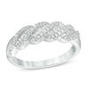 Thumbnail Image 1 of 3/8 CT. T.W. Baguette and Round Diamond Twist Anniversary Band in 14K White Gold