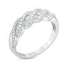 Thumbnail Image 2 of 3/8 CT. T.W. Baguette and Round Diamond Twist Anniversary Band in 14K White Gold