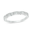 Thumbnail Image 1 of 1/2 CT. T.W. Baguette and Round Diamond Vintage-Style Wedding Band in 14K White Gold