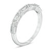 Thumbnail Image 2 of 1/2 CT. T.W. Baguette and Round Diamond Vintage-Style Wedding Band in 14K White Gold