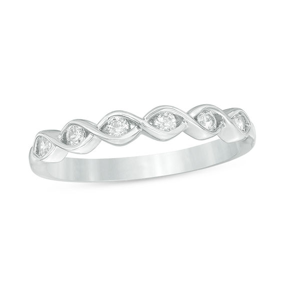 1/5 CT. T.w. Diamond Twist Anniversary Band in 10K White Gold