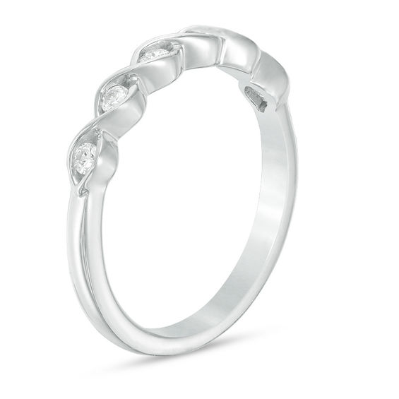 1/5 CT. T.w. Diamond Twist Anniversary Band in 10K White Gold