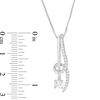 Thumbnail Image 1 of 1/2 CT. T.W. Diamond Bar and Swirl Pendant in 14K White Gold - 17"