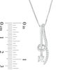 Thumbnail Image 2 of 1/2 CT. T.W. Diamond Bar and Swirl Pendant in 14K White Gold - 17"