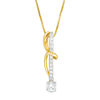 Thumbnail Image 1 of 1/2 CT. T.W. Diamond Bar and Swirl Pendant in 14K Gold - 17"