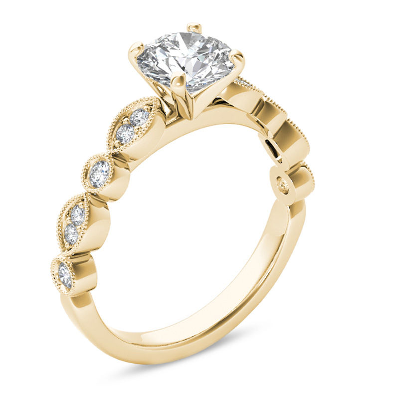 1 CT. T.W. Diamond Vintage-Style Engagement Ring in 14K Gold | Zales