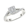 Thumbnail Image 0 of 1/2 CT. T.W. Composite Diamond Square Bypass Twist Shank Engagement Ring in 14K White Gold