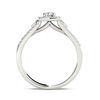 Thumbnail Image 2 of 1/2 CT. T.W. Diamond Cushion Frame Split Shank Vintage-Style Engagement Ring in 14K White Gold