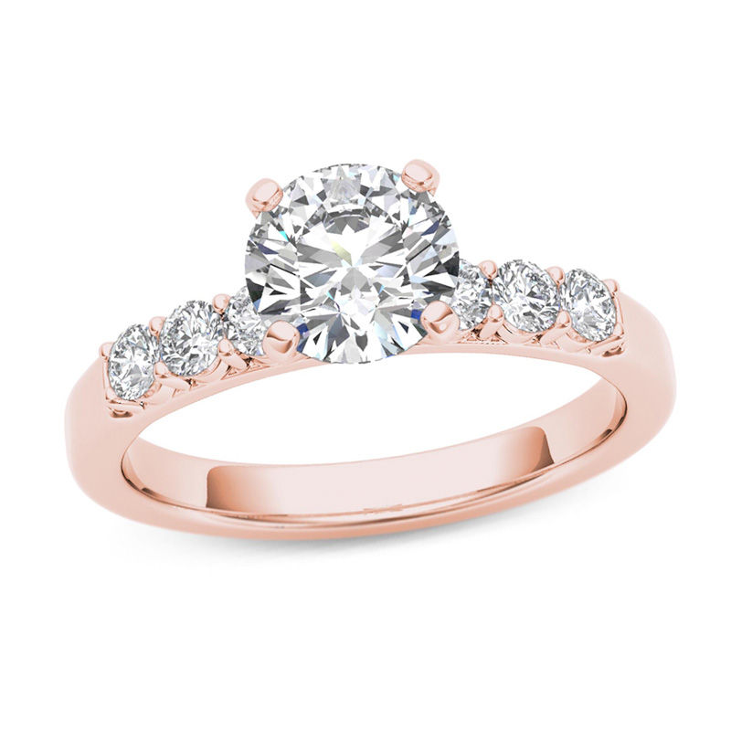 1 CT. T.W. Diamond Engagement Ring in 14K Rose Gold | Zales