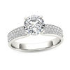 Thumbnail Image 1 of 1-1/5 CT. T.W. Diamond Triple Row Engagement Ring in 14K White Gold