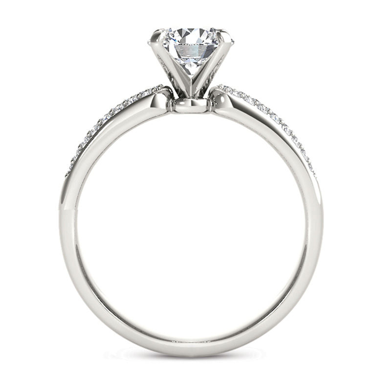 Main Image 3 of 1-1/5 CT. T.W. Diamond Triple Row Engagement Ring in 14K White Gold