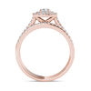 Thumbnail Image 2 of 3/4 CT. T.W. Diamond Double Cushion Frame Bridal Set in 14K Rose Gold