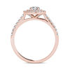 Thumbnail Image 2 of 3/4 CT. T.W. Diamond Double Frame Engagement Ring in 14K Rose Gold
