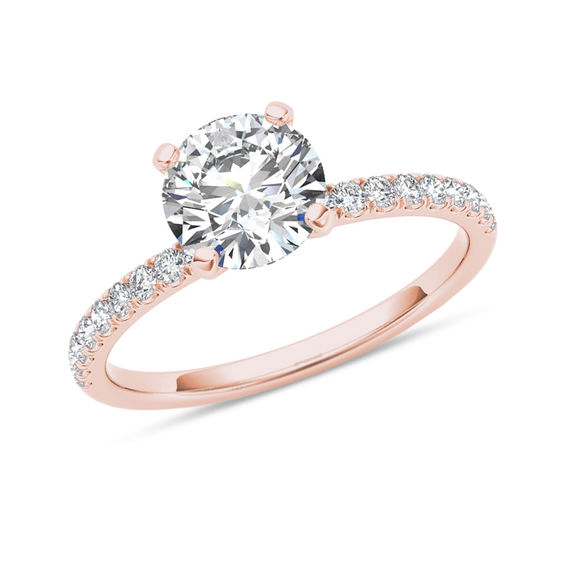 1 1 4 CT T W Diamond Engagement  Ring  in 14K Rose  Gold  