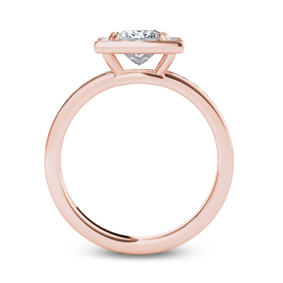 1-1/5 CT. T.W. Princess-Cut Diamond Frame Engagement Ring in 14K Rose Gold 1-1/5 CT. T.W. Princess-Cut Diamond Frame Engagement Ring in 14K Rose Gold