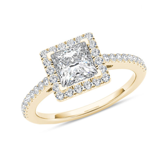 1-1/5 CT. T.W. Princess-Cut Diamond Frame Engagement Ring in 14K Gold 1-1/5 CT. T.W. Princess-Cut Diamond Frame Engagement Ring in 14K Gold