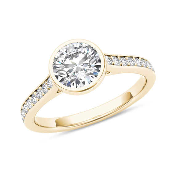 1-1/5 CT. T.W. Diamond Bezel-Set Engagement Ring in 14K Gold 1-1/5 CT. T.W. Diamond Bezel-Set Engagement Ring in 14K Gold