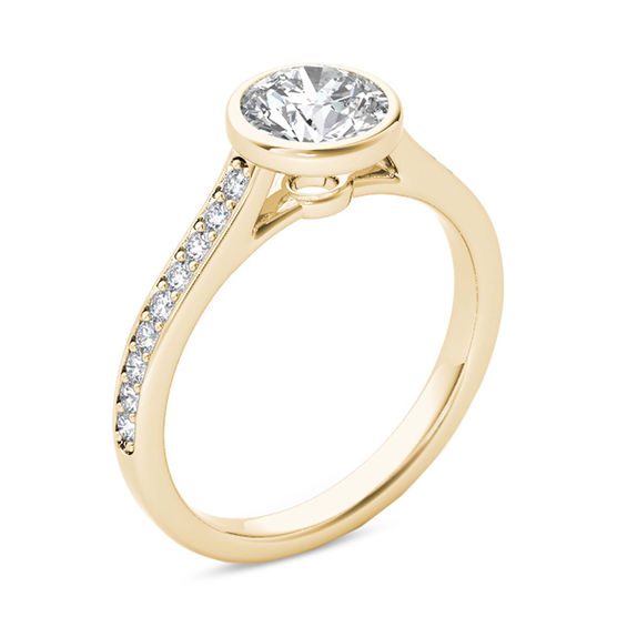 1-1/5 CT. T.W. Diamond Bezel-Set Engagement Ring in 14K Gold 1-1/5 CT. T.W. Diamond Bezel-Set Engagement Ring in 14K Gold