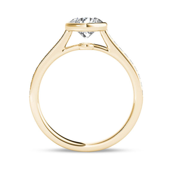 1-1/5 CT. T.W. Diamond Bezel-Set Engagement Ring in 14K Gold 1-1/5 CT. T.W. Diamond Bezel-Set Engagement Ring in 14K Gold