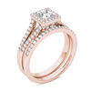 Thumbnail Image 2 of 1 CT. T.W. Princess-Cut Diamond Frame Split Shank Bridal Set in 14K Rose Gold