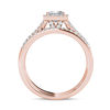 Thumbnail Image 3 of 1 CT. T.W. Princess-Cut Diamond Frame Split Shank Bridal Set in 14K Rose Gold