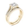 Thumbnail Image 1 of 1 CT. T.W. Princess-Cut Diamond Frame Split Shank Bridal Set in 14K Gold