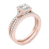 Thumbnail Image 2 of 1 CT. T.W. Princess-Cut Diamond Frame Twist Bridal Set in 14K Rose Gold