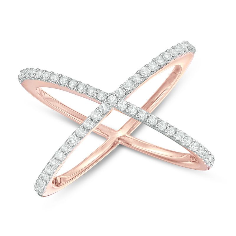 1/3 CT. T.W. Diamond Orbit Ring in 10K Rose Gold