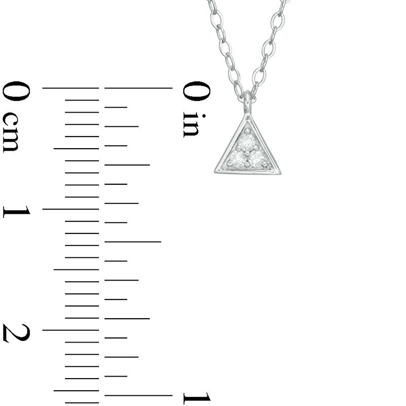 Diamond Accent Triangle Pendant in 10K White Gold