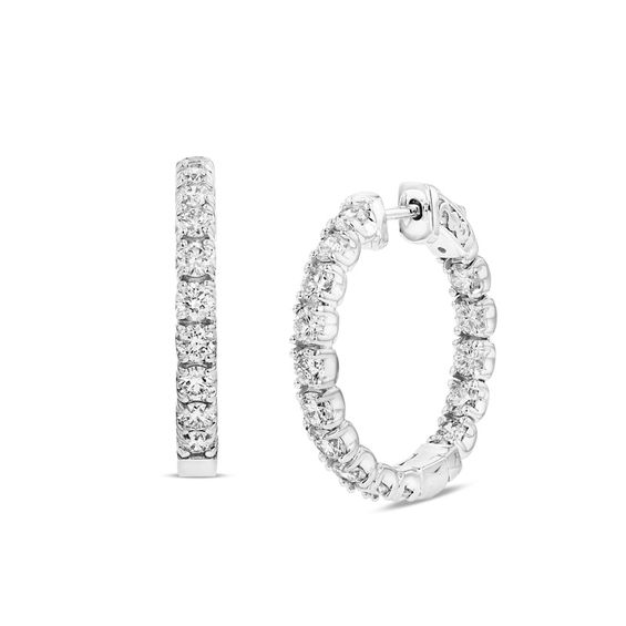 3 CT. T.w. Diamond Inside-Out Hoop Earrings in 14K White Gold (J/I1)