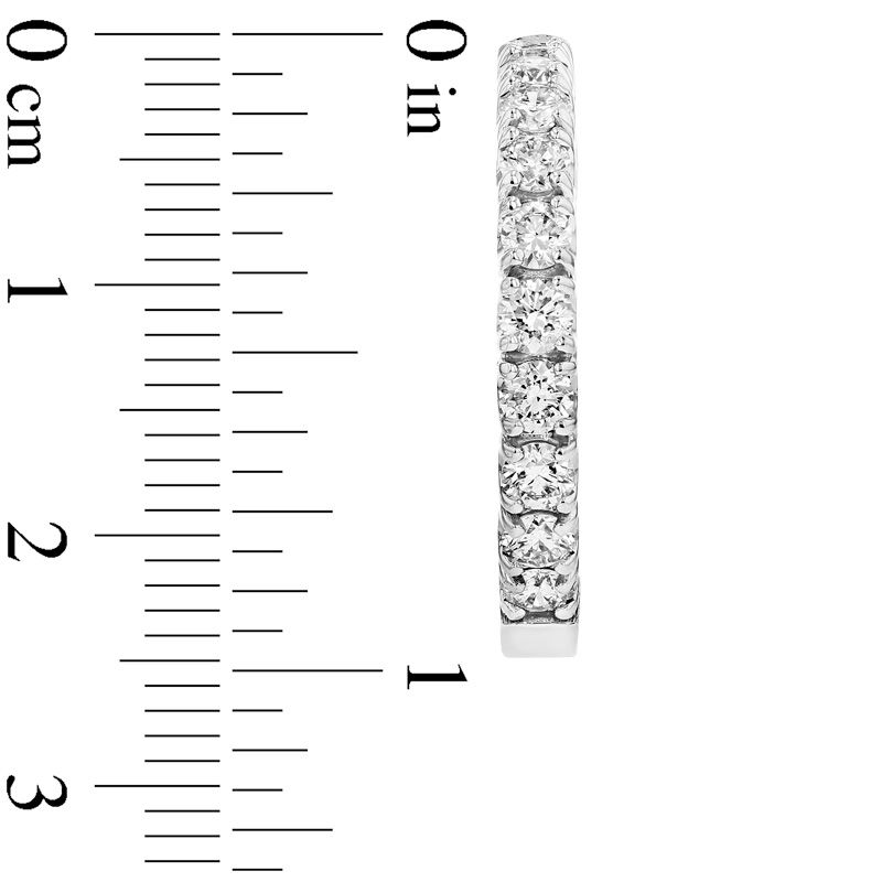 Main Image 2 of 3 CT. T.W. Diamond Inside-Out Hoop Earrings in 14K White Gold (J/I1)