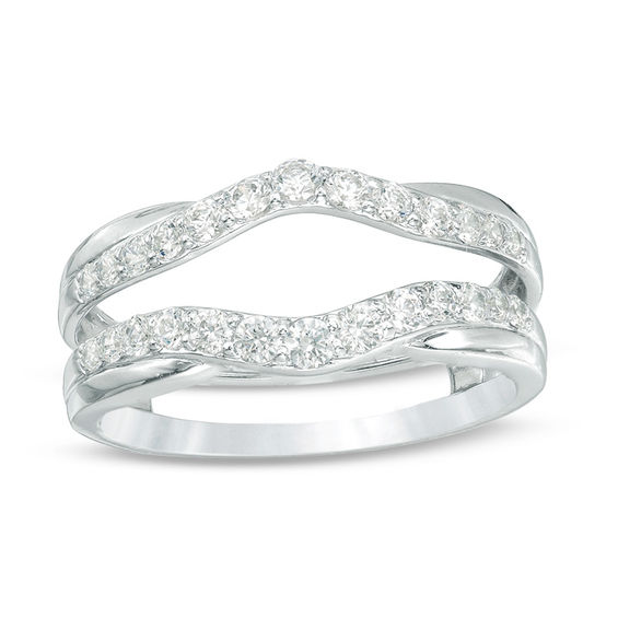 1/2 CT. T.w. Diamond Contour Solitaire Enhancer in 14K White Gold