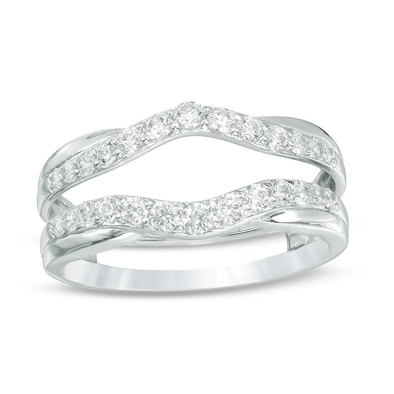 Main Image 1 of 1/2 CT. T.W. Diamond Contour Solitaire Enhancer in 14K White Gold